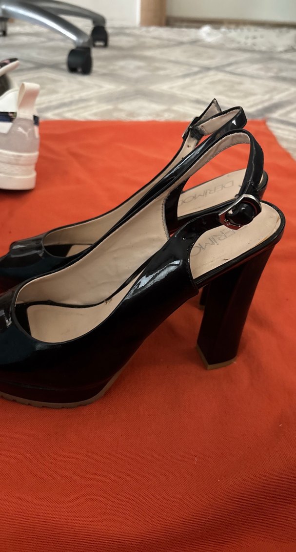 Siyah Rugan Tokalı Stiletto Kadın Ayakkabı - Görsel 4