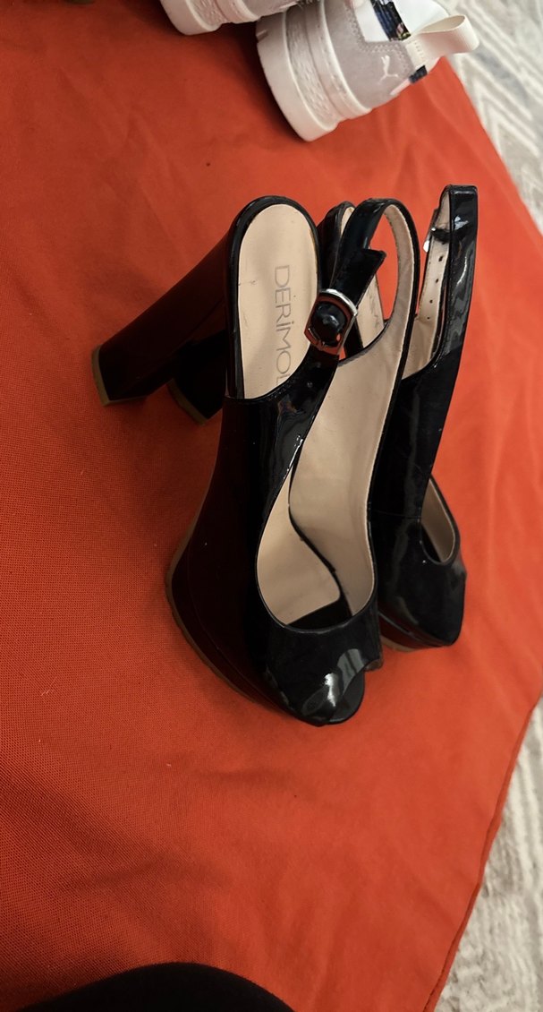 Siyah Rugan Tokalı Stiletto Kadın Ayakkabı - Görsel 2