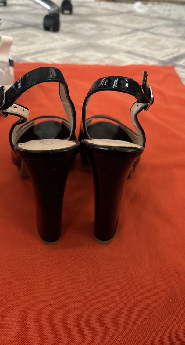 Siyah Rugan Tokalı Stiletto Kadın Ayakkabı - Görsel 3