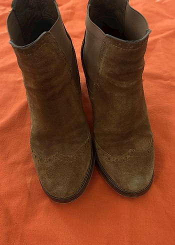 Kahverengi Süet Kadın Dolgu Topuklu Bot - Görsel 5