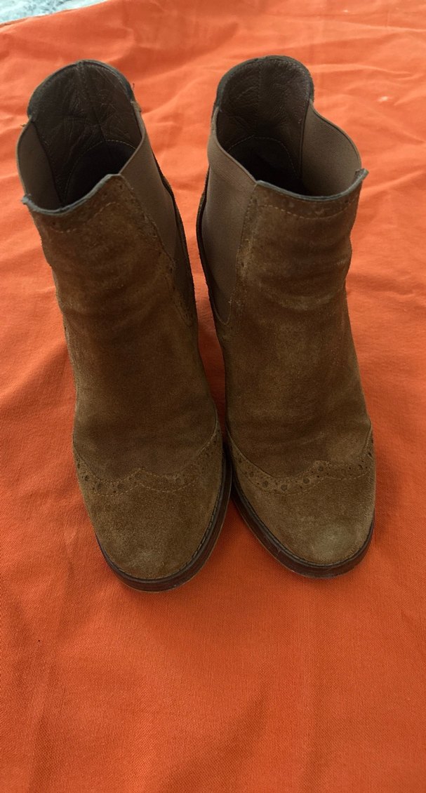 Kahverengi Süet Kadın Dolgu Topuklu Bot - Görsel 5