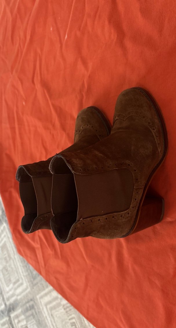 Kahverengi Süet Kadın Dolgu Topuklu Bot - Görsel 4