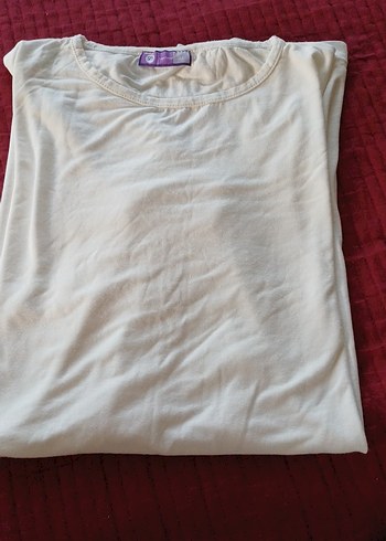 Uzun Kollu Beyaz Salaş Hamile Tişörtü - Görsel 2