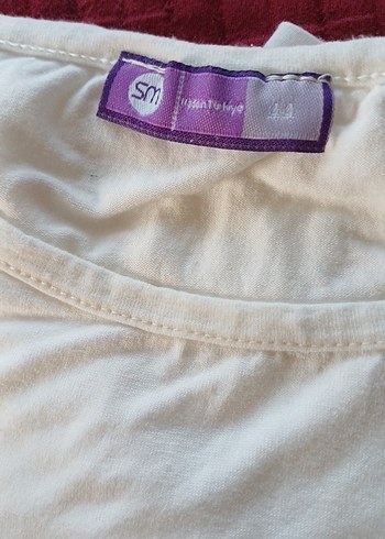 Uzun Kollu Beyaz Salaş Hamile Tişörtü - Görsel 3