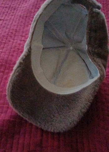 Kürk Detaylı Kadın Kahverengi Gri Şapka - Görsel 2