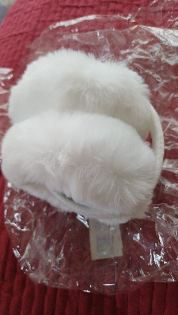 Kadın Beyaz Kürklü Kulaklık katlanir - Görsel 4