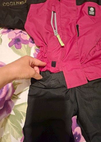 Kız Bebek Fermuarlı Pembe Kayak Tulumu - Görsel 2