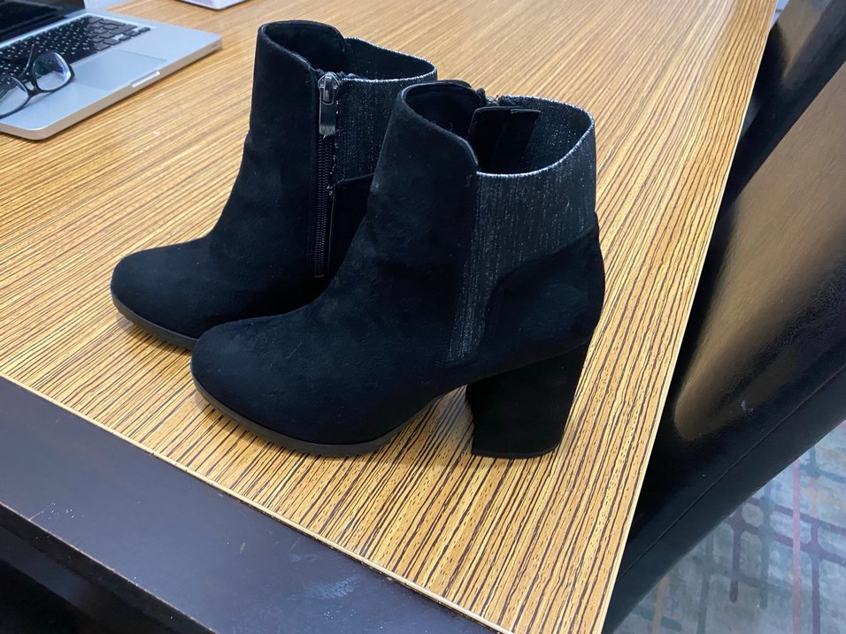 Yepyeni Siyah Süet Kadın Topuklu Bot - Görsel 2