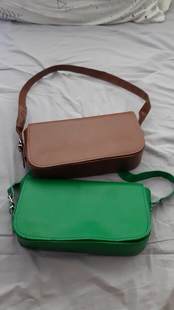 kahverengi ve yeşil omuz çantası 