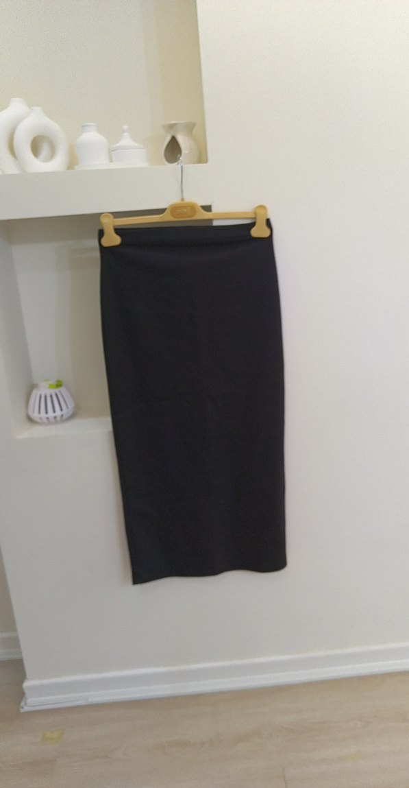 Siyah Süet Midi Kalem Etek - Görsel 4