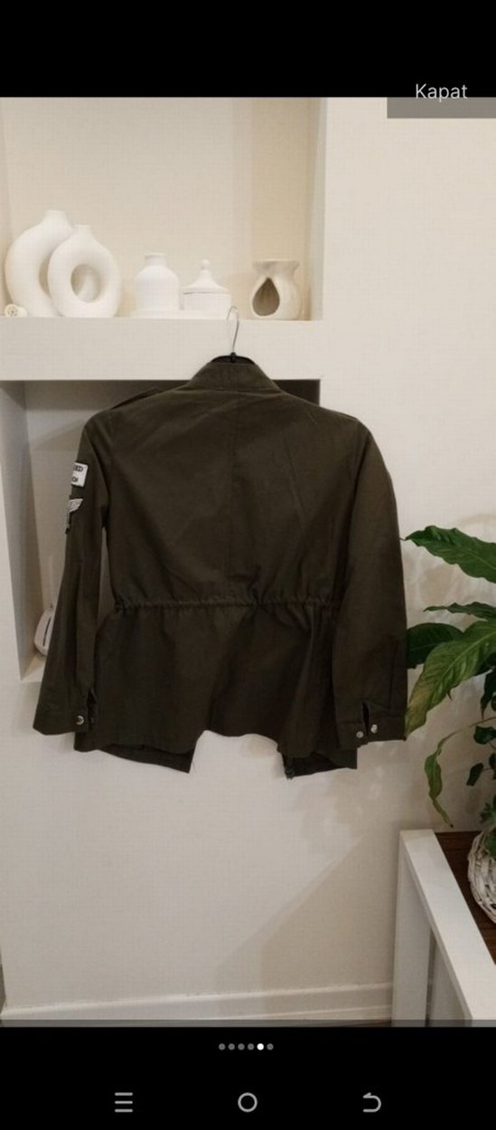 Düğmeli Kısa Kamuflaj Kadın  gomlek - Görsel 2