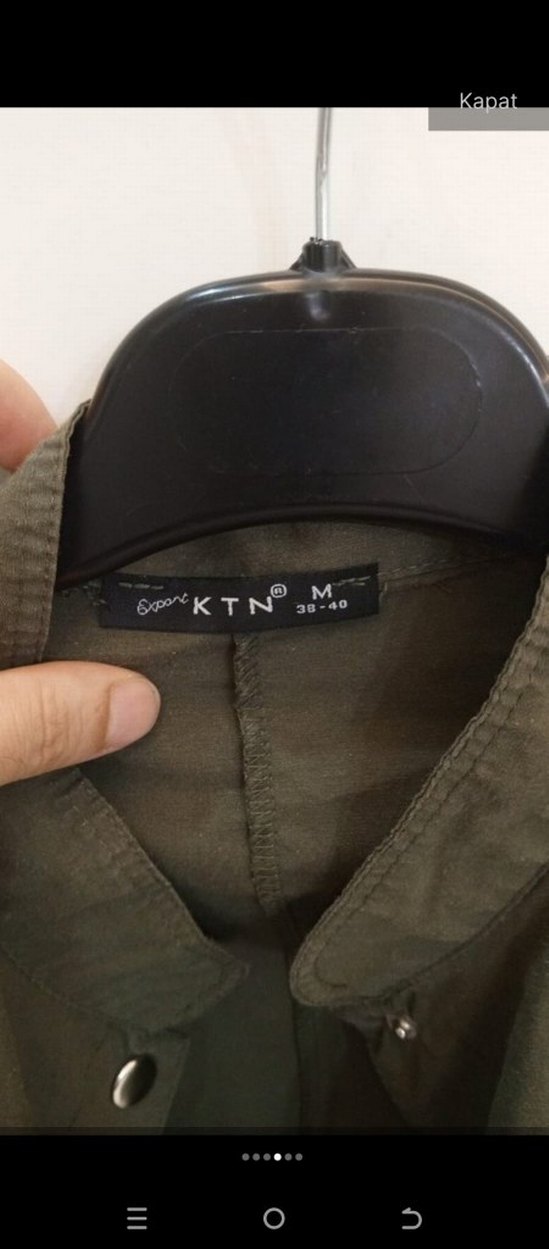 Düğmeli Kısa Kamuflaj Kadın  gomlek - Görsel 3