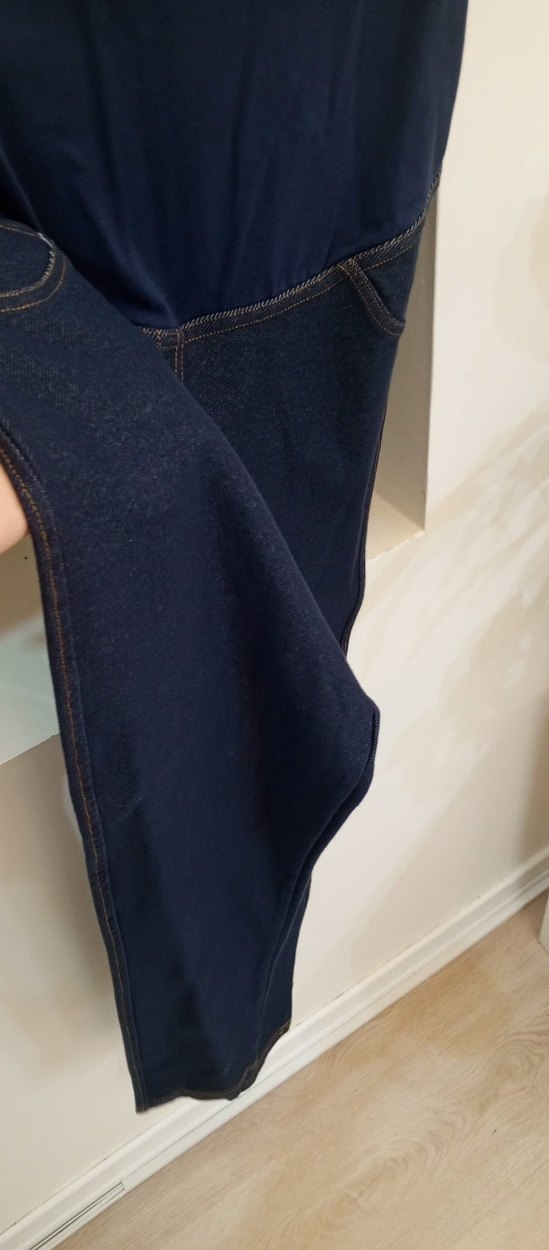 Lacivert Kemerli Hamile Kot Pantolon - Görsel 3