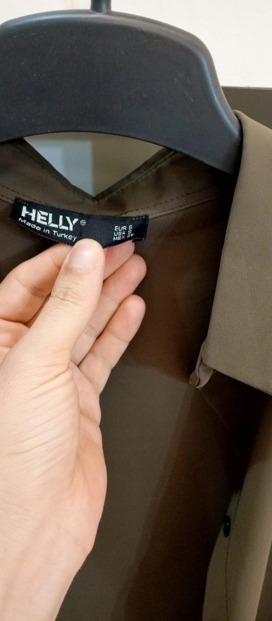 Dökümlü Kahverengi Keten Kadın Gömlek - Görsel 2