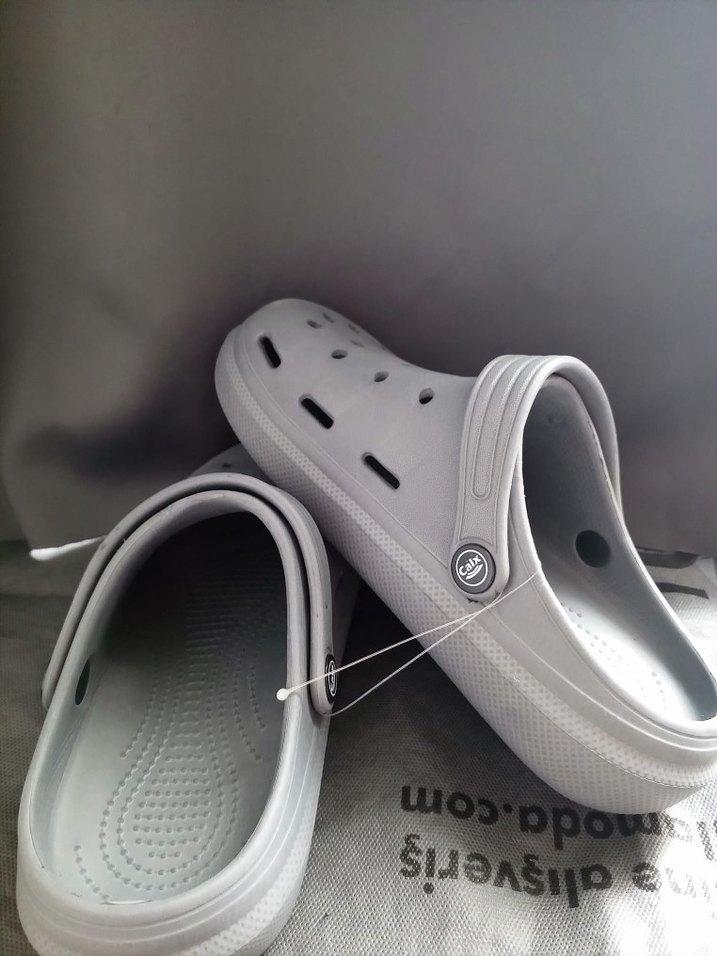 Gri kadın Terlik Velcro Bantlı - Görsel 3