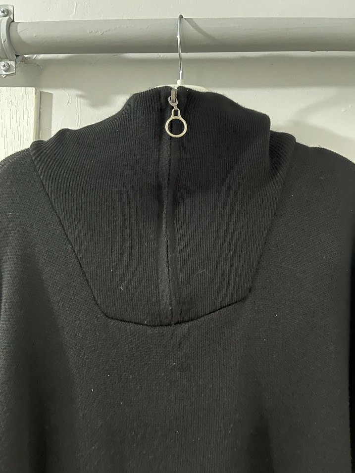 Siyah Uzun Örgü Kadın Elbise yün - Görsel 2