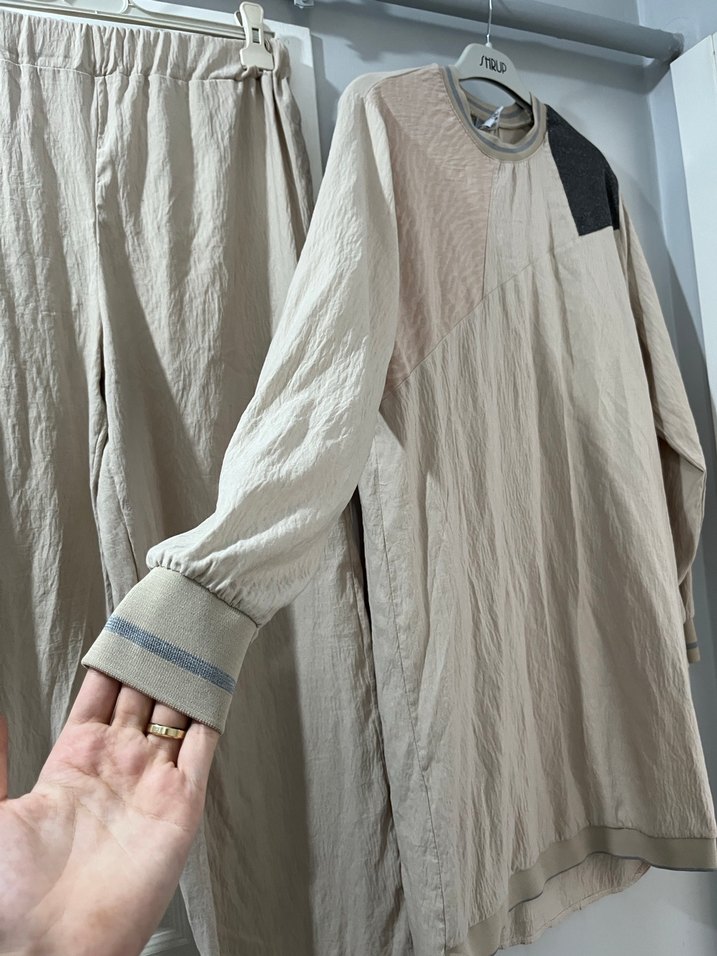 Bej renk alt üst takım - Görsel 3