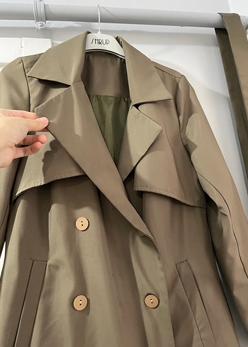 Bej Uzun Kadın Trençkot, Kuşaklı, Regular Fit - Görsel 6