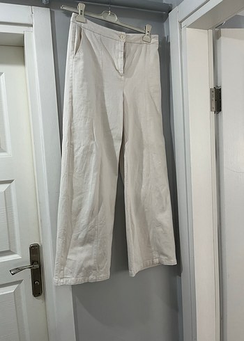 Kemerli Kolsuz Keten Beyaz Mini Yelek alt üst kantolon takım - Görsel 6