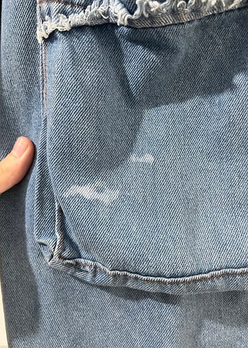 Kadın Gri Mavi Düğmeli Uzun Denim Ceket - Görsel 6