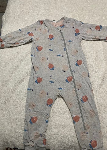 Gri Fermuarlı kız Bebek Uyku Tulumu