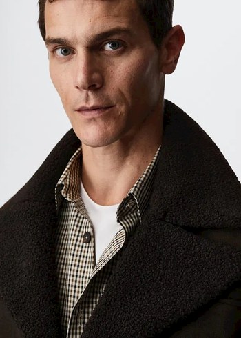 mango kürklü erkek astarlı ceket kaban. - Görsel 4