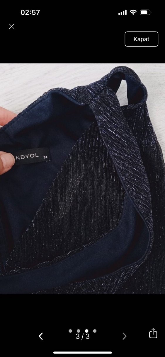 Lacivert Mini Drapeli Yılan Desenli Elbise milla - Görsel 3