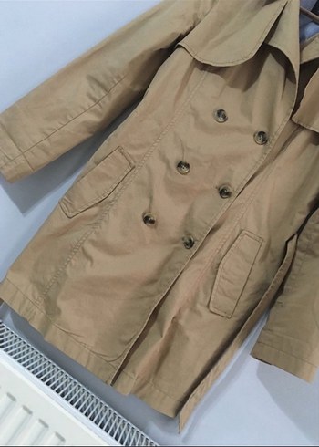 Bej Kadın Midi Trençkot Çift Düğmeli Mavi marka - Görsel 2