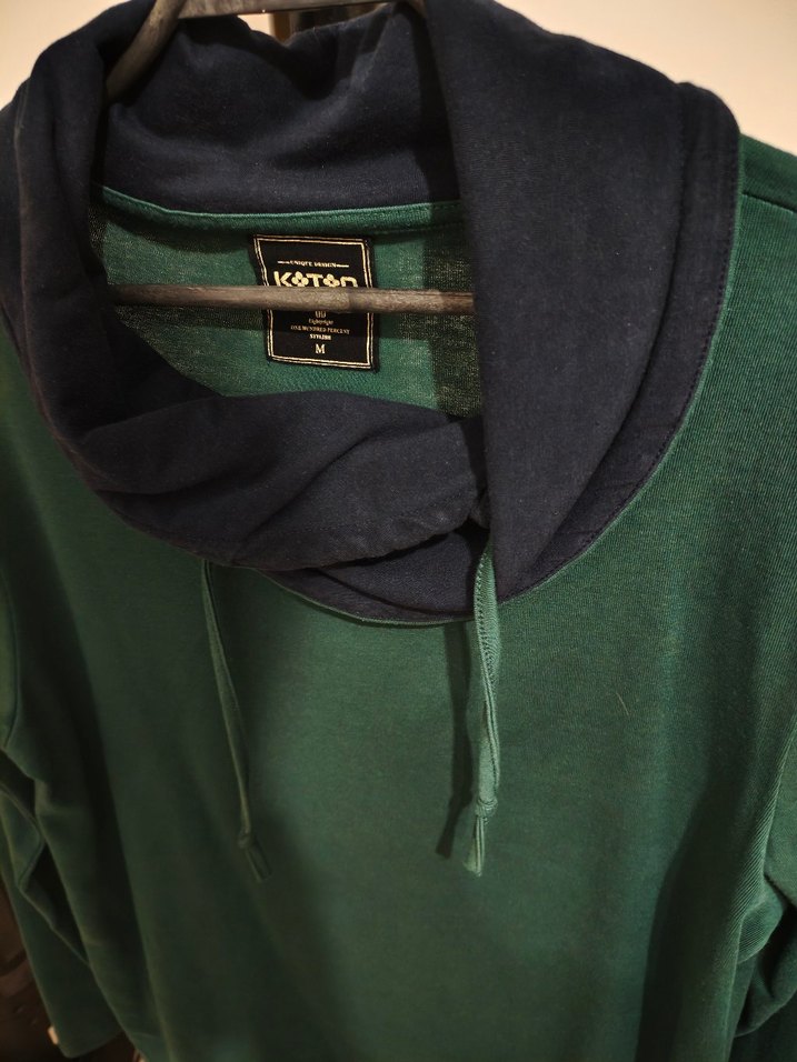 Erkek Yeşil Yüksek Yaka Örgü Sweatshirt - Görsel 2