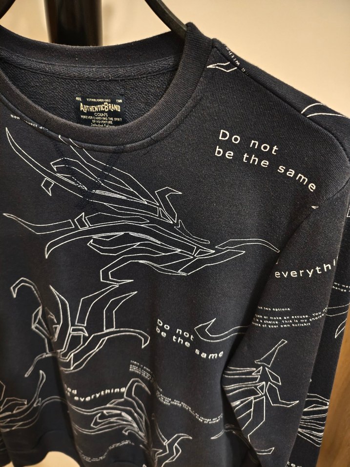 Lacivert Baskılı Erkek Sweatshirt - Görsel 2