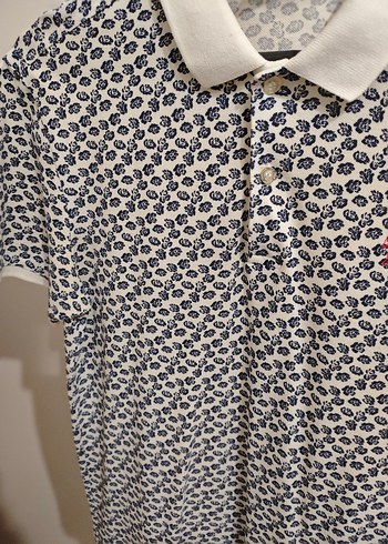 Erkek Pamuklu Desenli Polo Tişört - Görsel 2