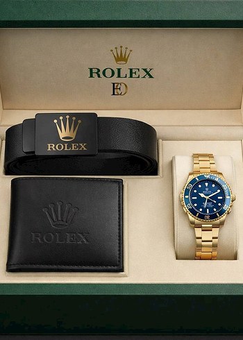 Rolex Siyah Klasik Erkek Saat Seti - Görsel 6