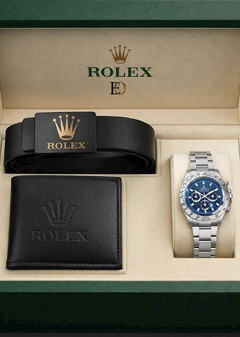 Rolex Siyah Klasik Erkek Saat Seti - Görsel 7