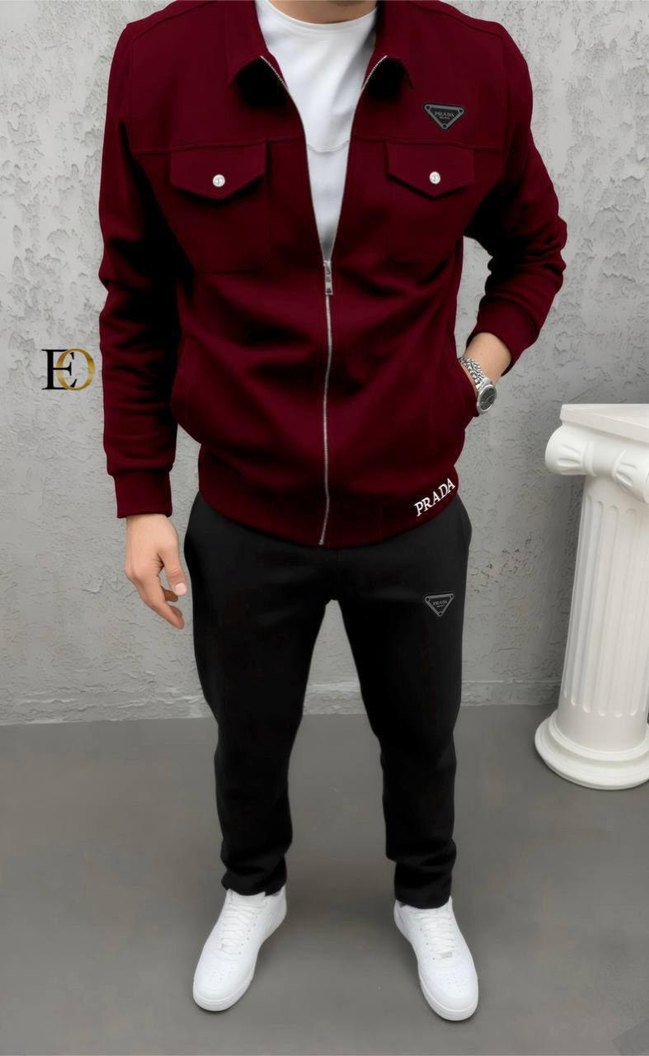 Erkek Kahverengi Fermuarlı Sweatshirt - Görsel 3