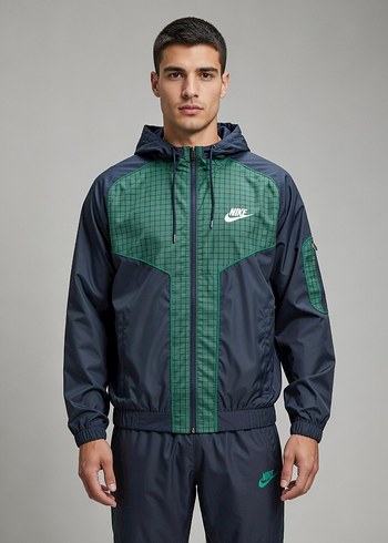 Nike Siyah Haki Kapüşonlu Erkek Yağmurluk - Görsel 2