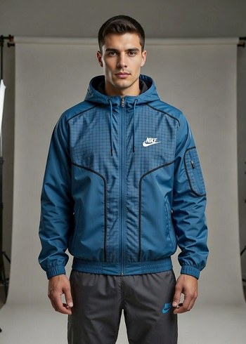 Nike Siyah Haki Kapüşonlu Erkek Yağmurluk - Görsel 5