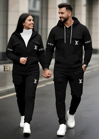 Kadın Beyaz Kapüşonlu Baskılı Eşofman - Görsel 2