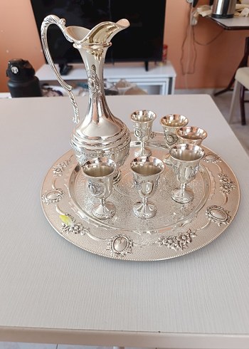 Osmanlı Tarzı Gümüş Kaplama Şerbet Takımı