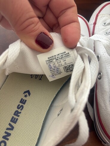 32 Beden Converse beyaz çocuk 31,5 numara