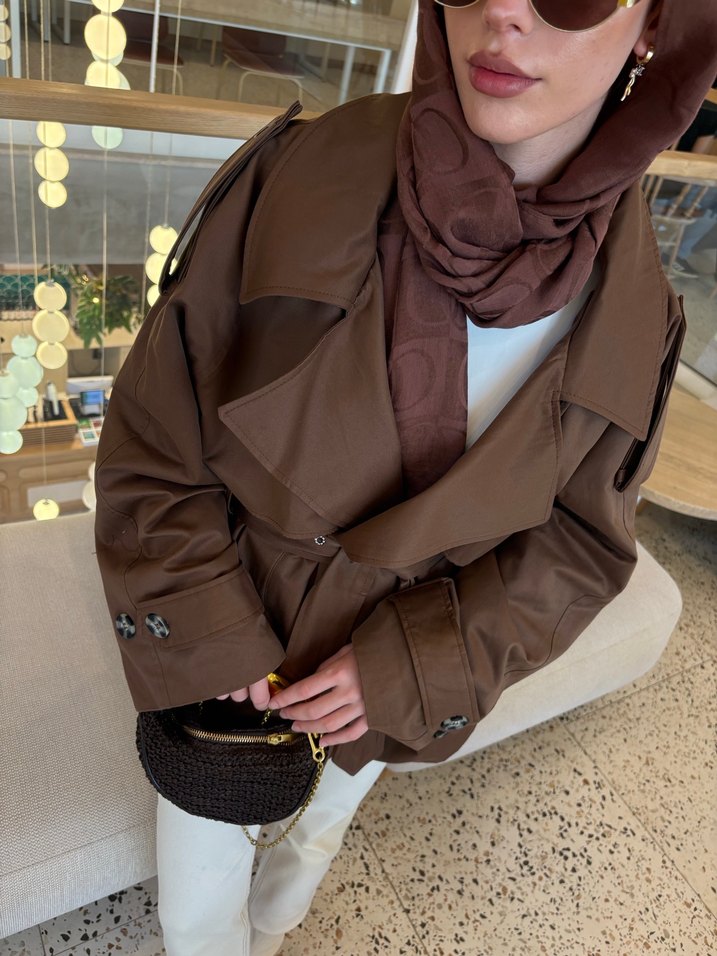 Kahverengi  Trençkot - Görsel 3