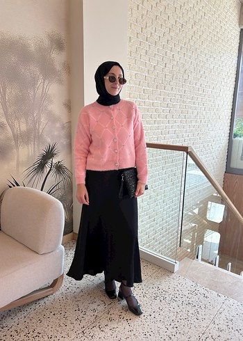 Siyah saten etek - Görsel 2