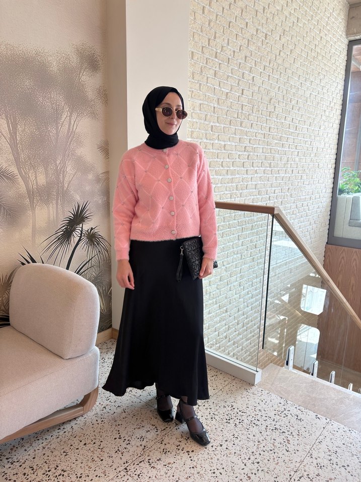 Siyah saten etek - Görsel 2