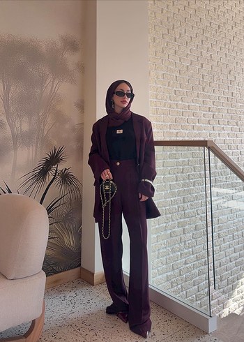 Bordo  Kadın Blazer Takım - Görsel 2