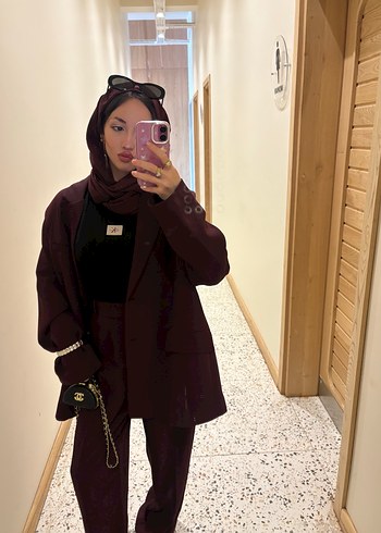 Bordo  Kadın Blazer Takım - Görsel 3