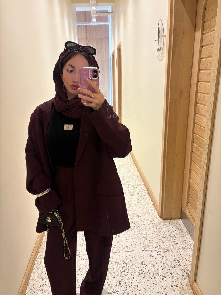 Bordo  Kadın Blazer Takım - Görsel 3