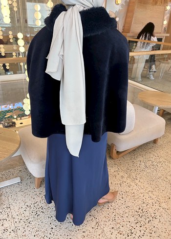 Lacivert saten etek - Görsel 2