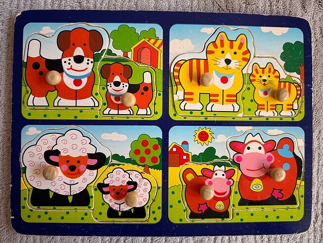 Ahşap bebek eğitici puzzle