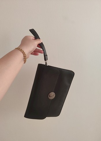  Beden Siyah Minimalist Deri Kadın Portföy Çanta