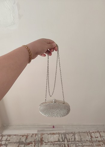 Beden Diger Gri Payetli Kadın El Çantası