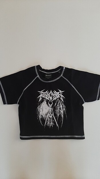 Siyah Gothic Crop Top